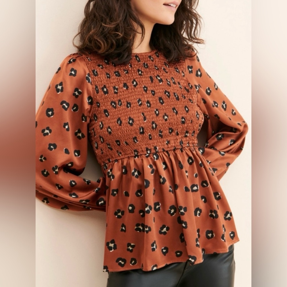 Dress Forum Rust Patterned Blouse